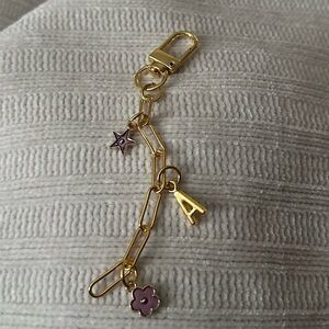 Gold and Purple Charm Keychain
